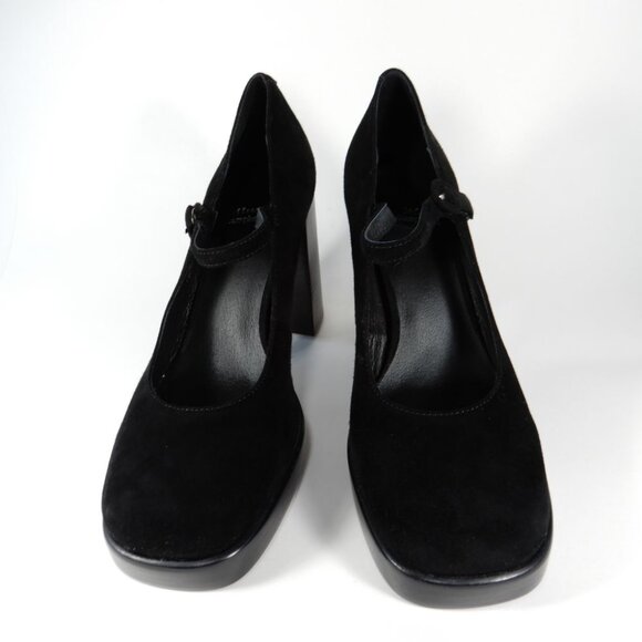 JEFFREY CAMPBELL Kenzley Platform Mary Jane Pumps Heels Size 10 Black Suede NEW - Picture 6 of 12